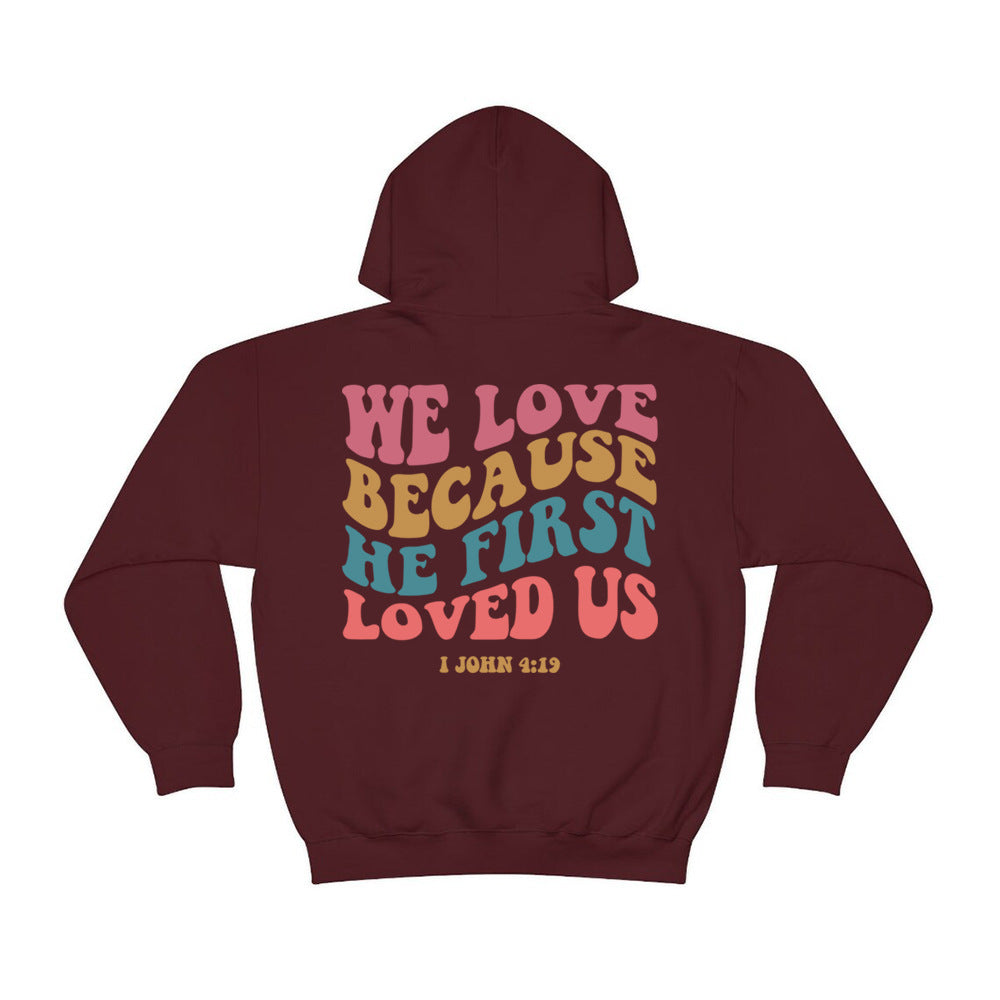 Cozy Solid Color Letter Printed Pullover Sweatshirt