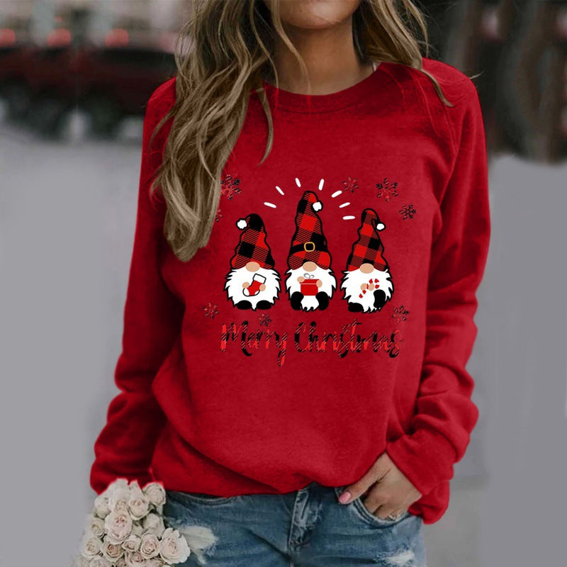 Women's Festive Christmas Round Neck Winter Hoodie