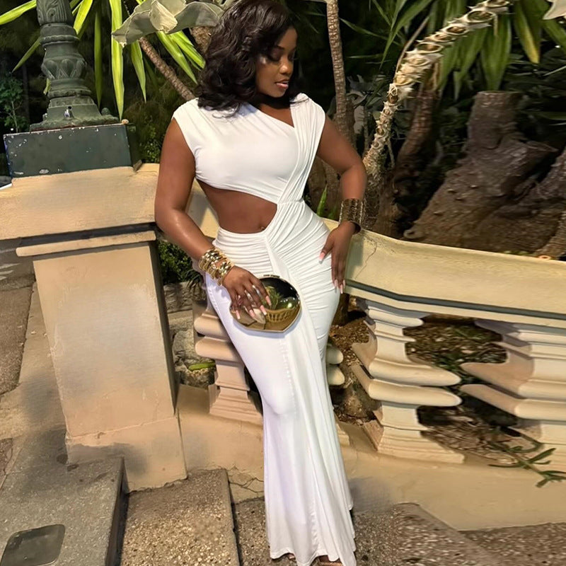 Sleeveless Off-shoulder Pullover Maxi Dress