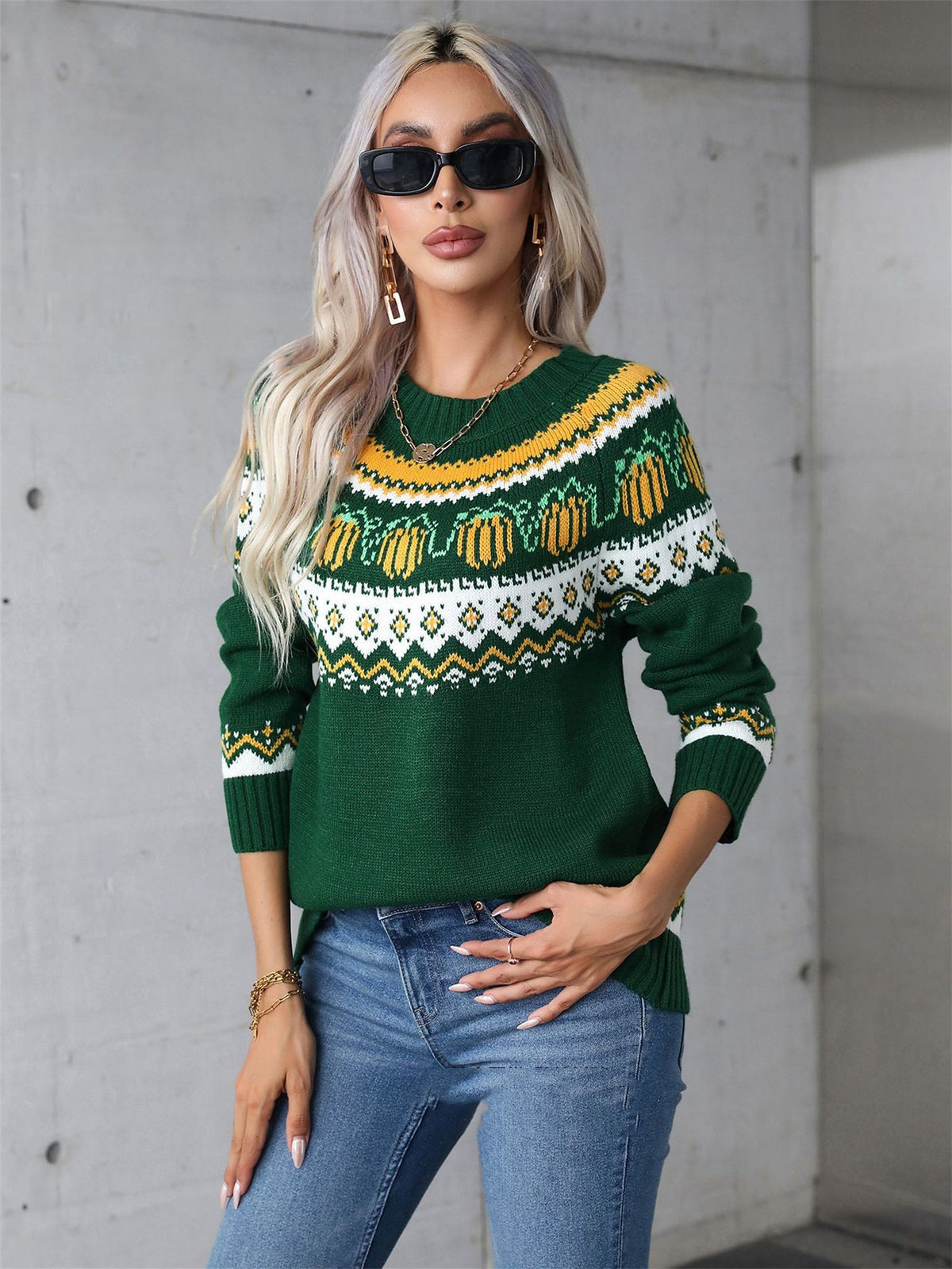 Women's Halloween Sweater Plus Size Round Neck