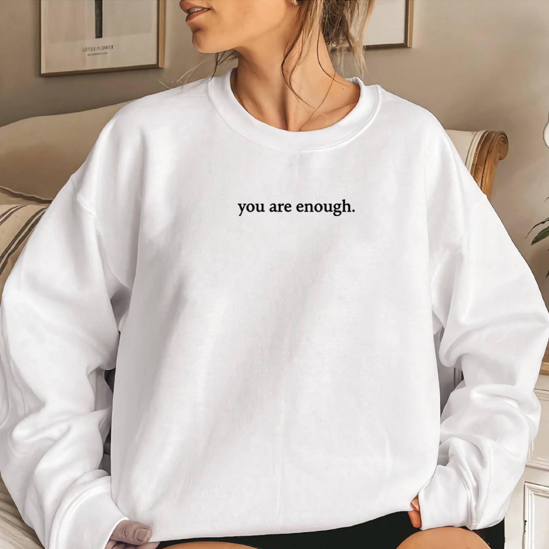 Women's Cozy Fleece-Lined Slogan Crewneck Sweatshirt