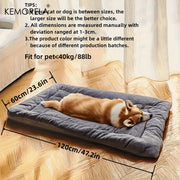 [Extra Large Plush Dog Bed] Kemorela Extra Large Plush Dog Bed Sofa | Thickened Super Soft Polyester Pet Mat For Small, Medium, And Large Dogs & Cats | Cute Rectangular Design With Headrest And Rai...