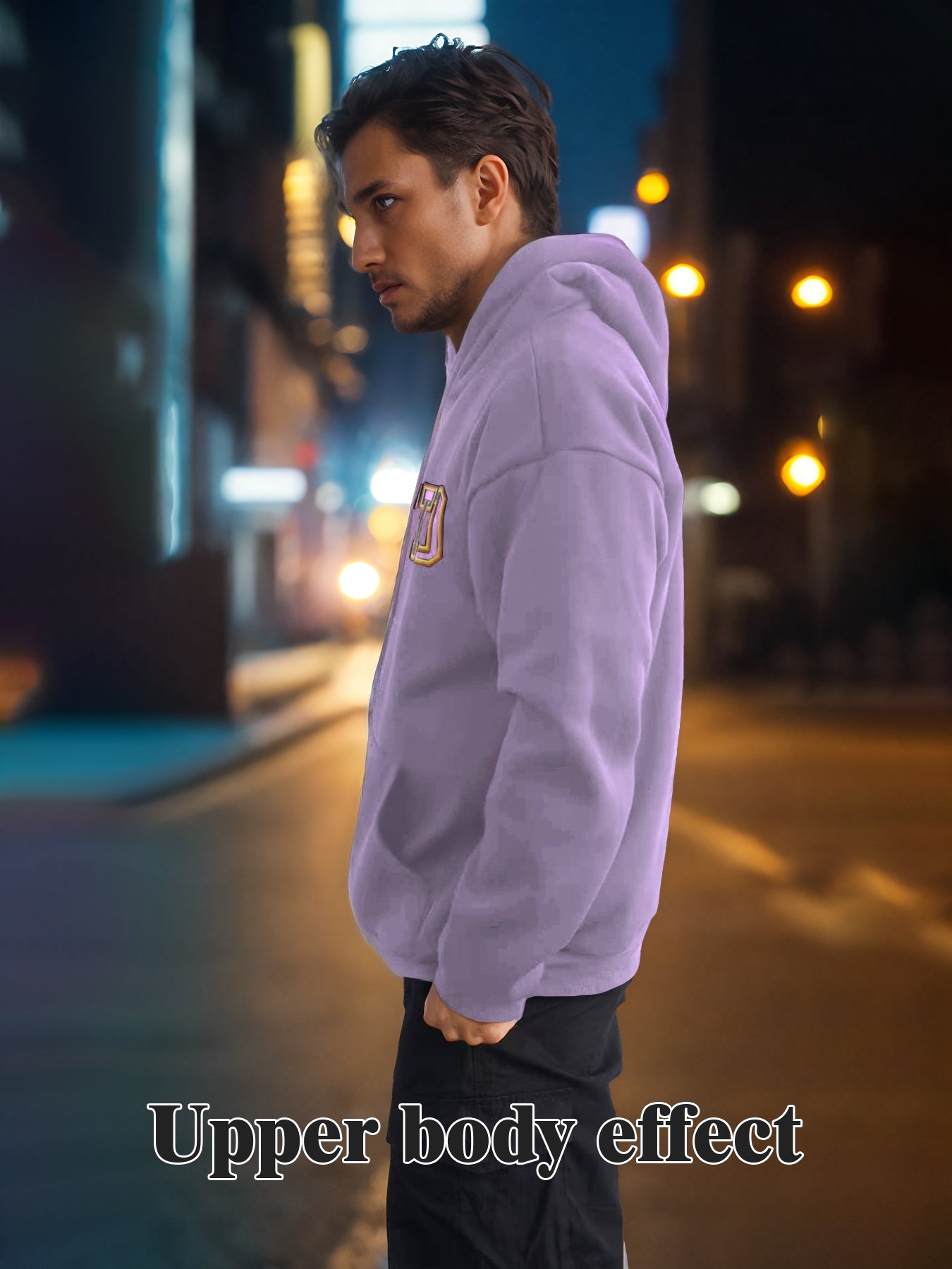 Unisex Stylish Solid Color Print Long Sleeve Hoodie