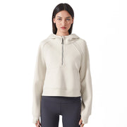 Fleece-Lined Half-Zip Yoga Hoodie for Warmth & Comfort