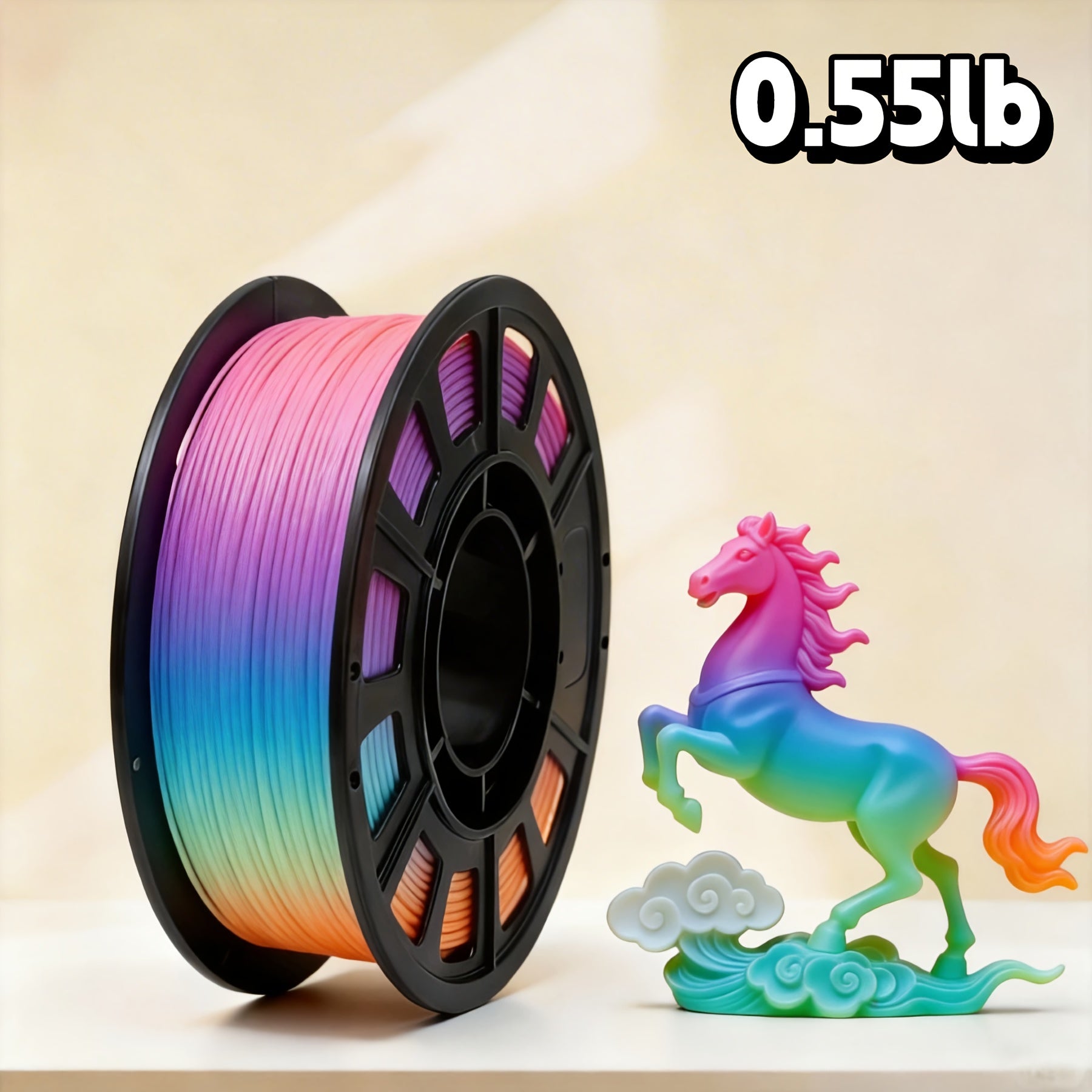 PLA 1.75mm 3D Printer Filament 250g Spool – Rapid Color Change, Low Shrinkage, ±0.02mm Precision