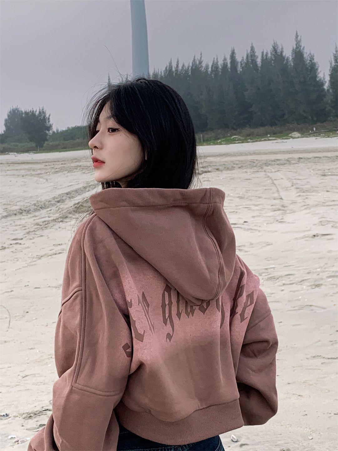 Retro Double-Zipper Oversized Hoodie for Women