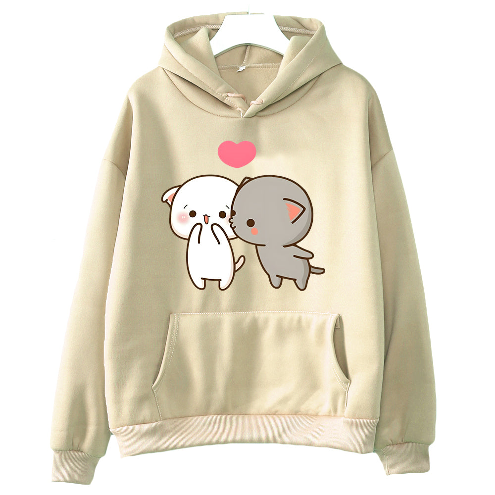 Cozy Printed Drawstring Pocket Hoodie for Women