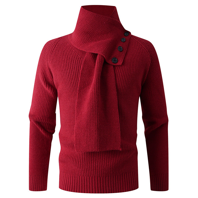 A Thick High-neck Sweater with a Strong Sense of Knitwear Design