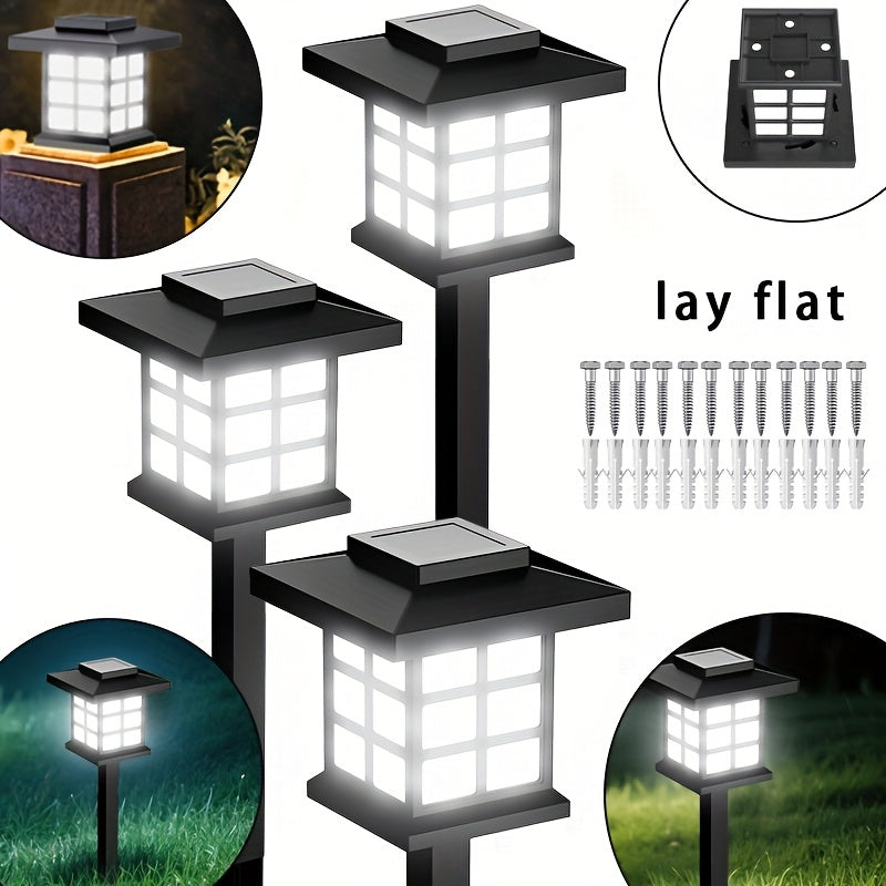 24/12/6 Solar Outdoor Lights, 600mA Solar Path Lights, 10 Hours Long-lasting LED Landscape Lighting Outdoor Solar Path Lights, Solar Garden Lights, Outdoor Waterproof Solar Path Lights, Suitable...