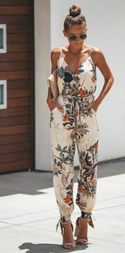 Floral Print Spaghetti Strap Romper & Jumpsuit