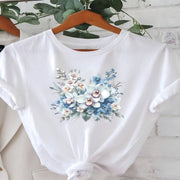 Printed Crew-Neck Plus-Size Short-Sleeve T-Shirt Top