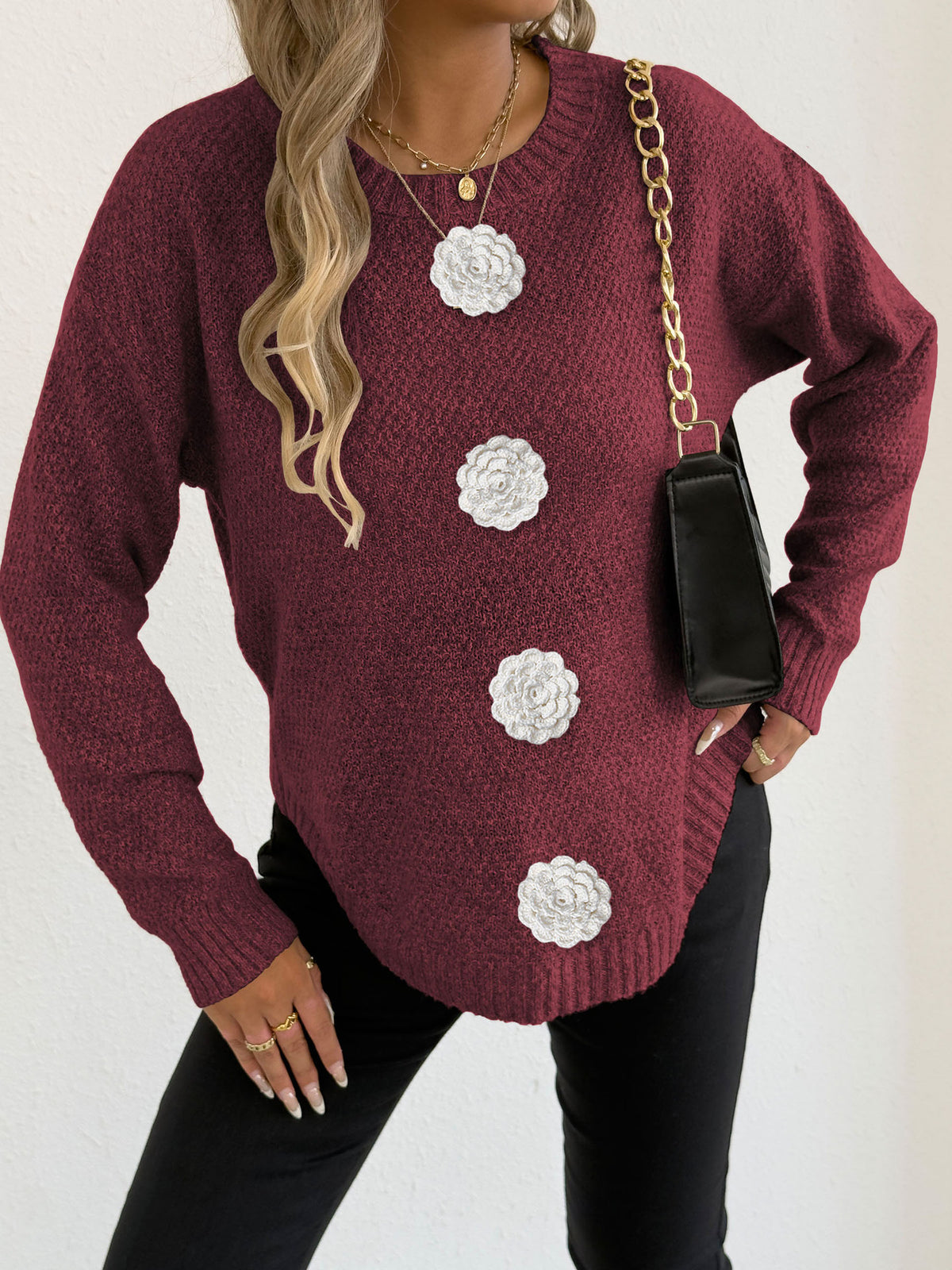 Womens Tops Cross-border European and American Fashion Three-dimensional