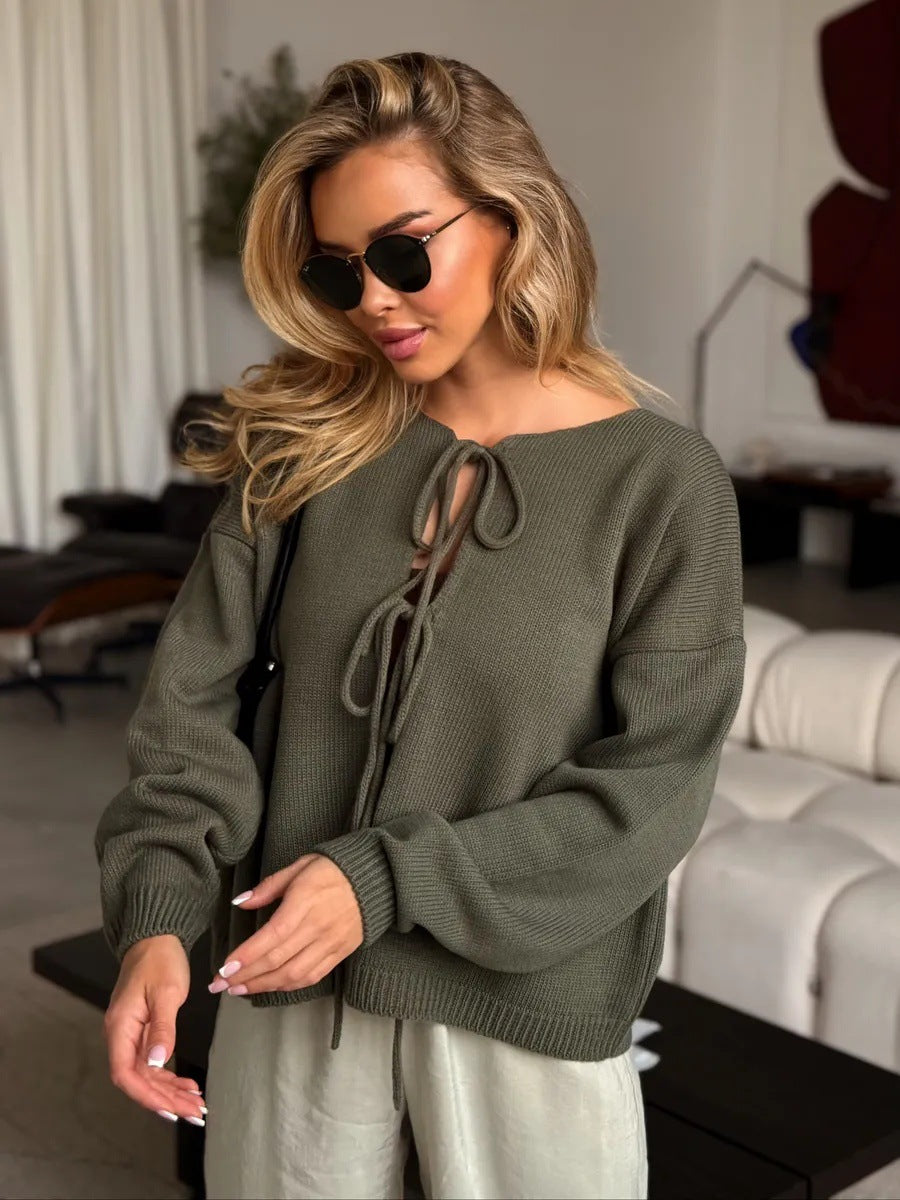 Loose Round-neck Long-sleeved Women's Sweater
