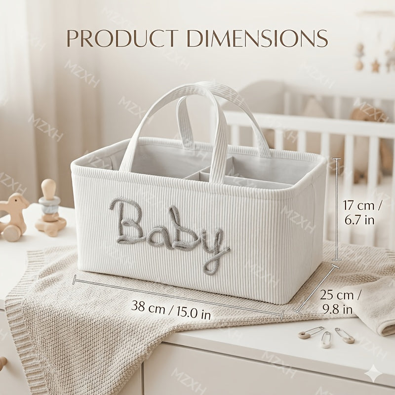 Large Capacity Multi‑Compartment Diaper Organizer Basket – Indoor/Outdoor Use