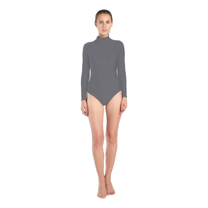 Women's Short Small Turtleneck Dancing Dress Back Zipper Tights