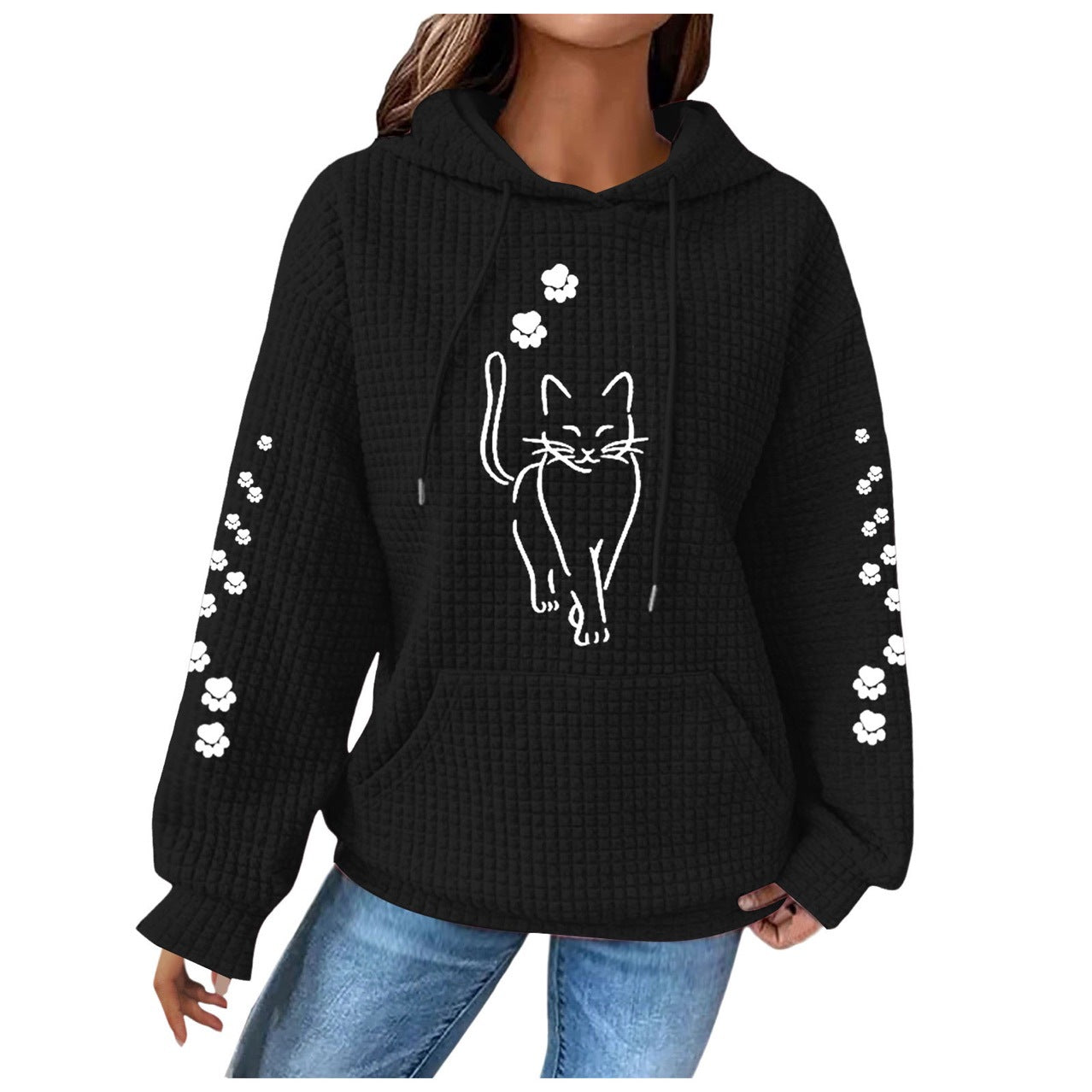 Women's Casual Printed Long Sleeve Loose Sweater