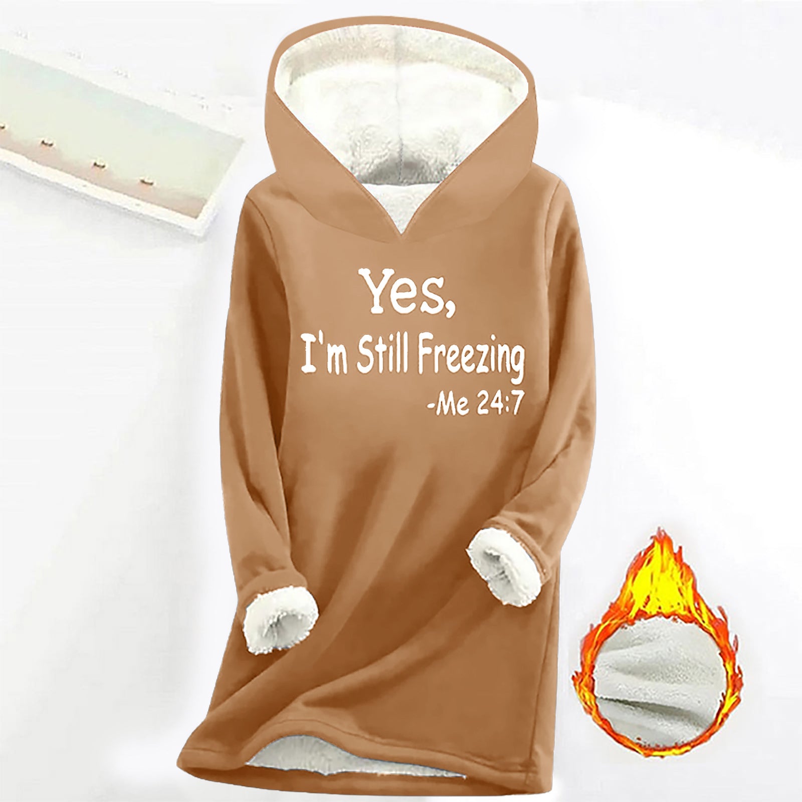 Cozy Plush Long Sleeve Offset Print Pullover Sweater