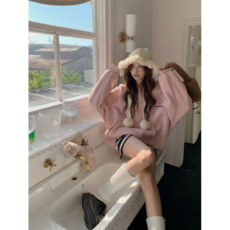 Cozy Fleece-Lined Hooded Sweatshirt for Women