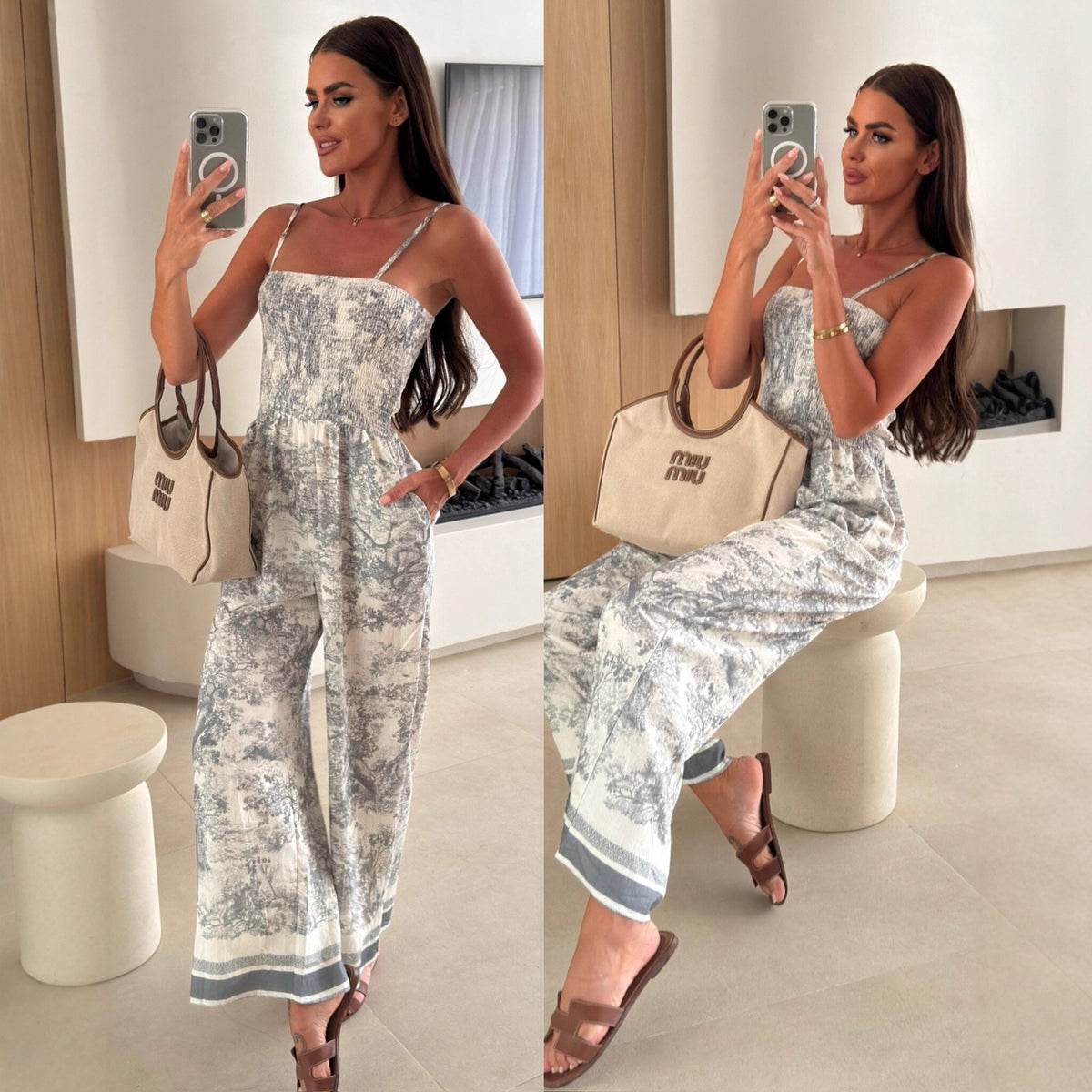 Chic Bohemian Strapless Wide-Leg Jumpsuit