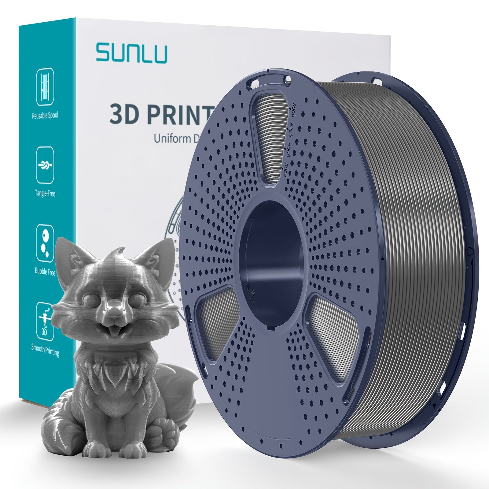 High Toughness PETG 3D Printer Filament, 1.75 mm ±0.02 mm, 1 kg Spool (2.2 lb) – Less Stringing, Smooth Layer Adhesion, Indoor & Outdoor Use