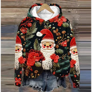 Festive Christmas Holiday Casual Printed Hoodie Sweater