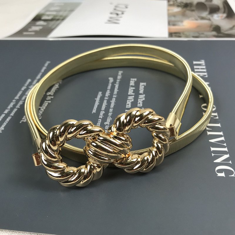 All-match Metal Spring Belt for Women