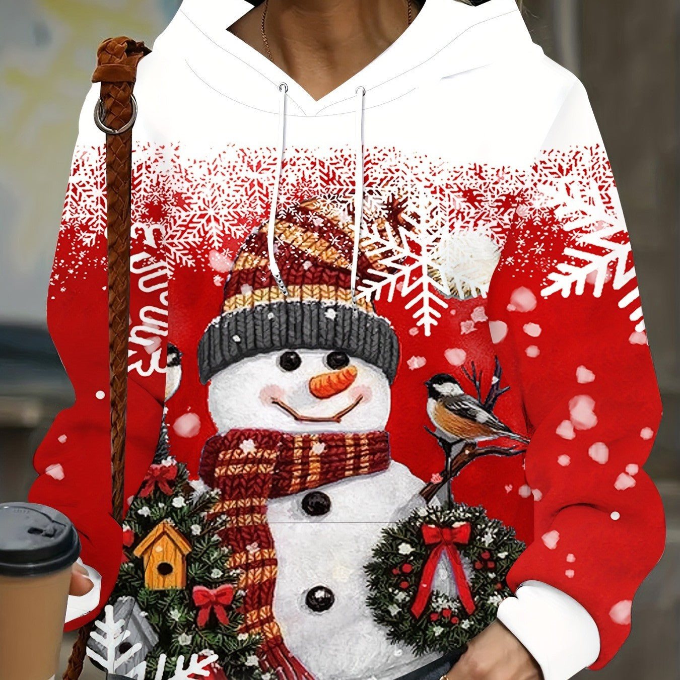 Festive 3D Christmas Print Women's Hoodie