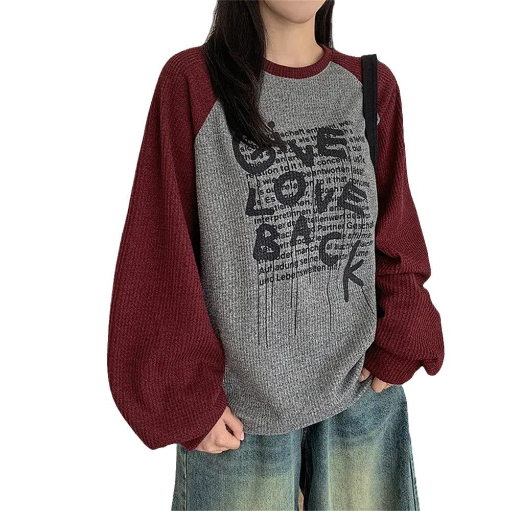 Women's Contrast Patchwork Casual Hoodie