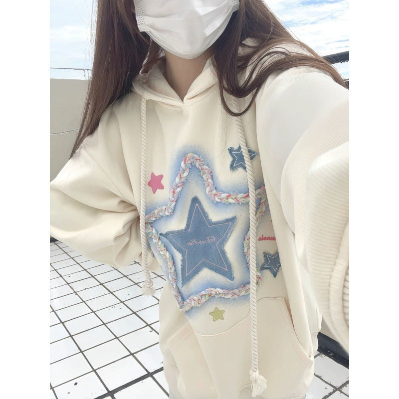Embroidered Niche Design Hooded Sweatshirt