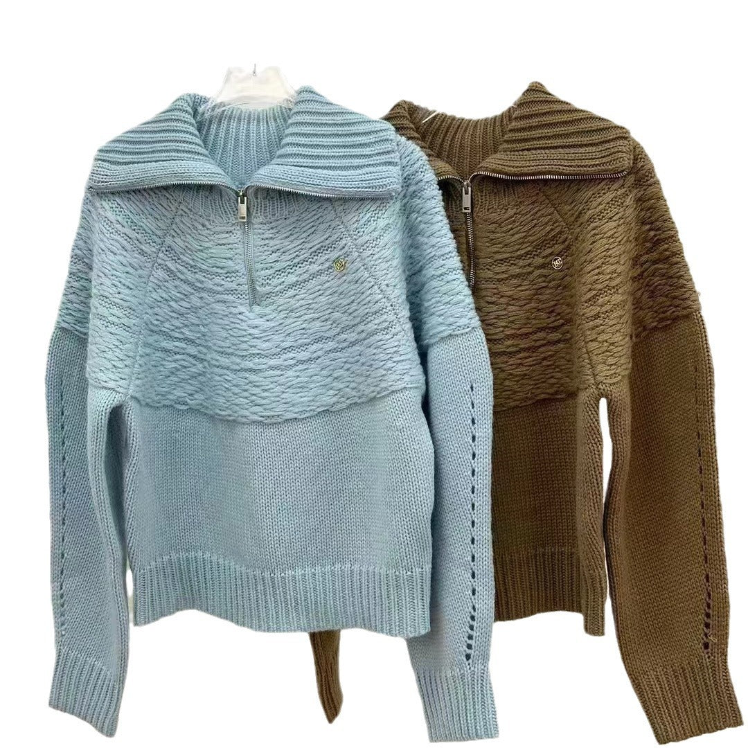 Women's Cozy Half-Zip Wool Pullover Sweater