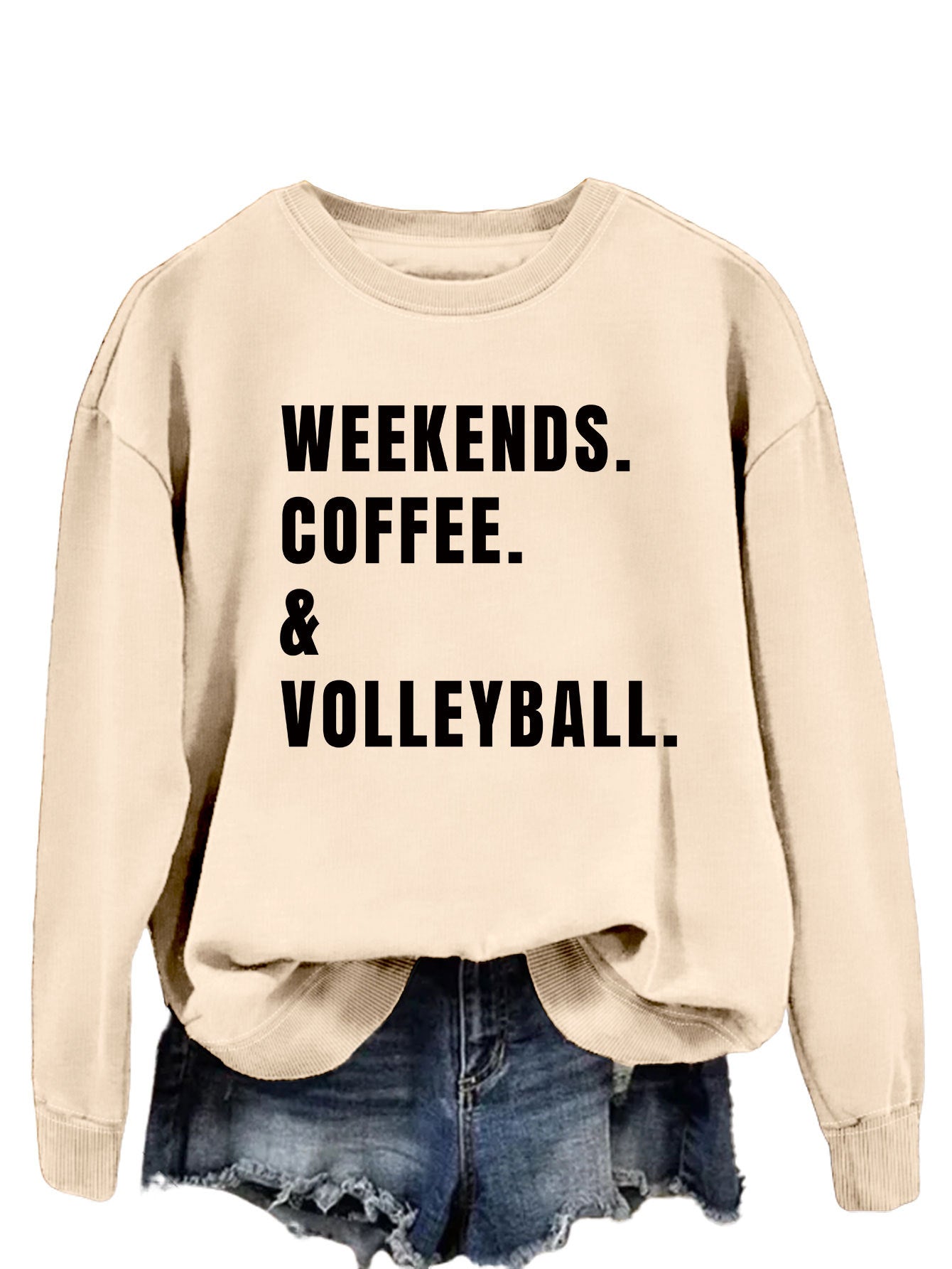 Women's Cozy Round Neck Long Sleeve Loose Sweatshirt