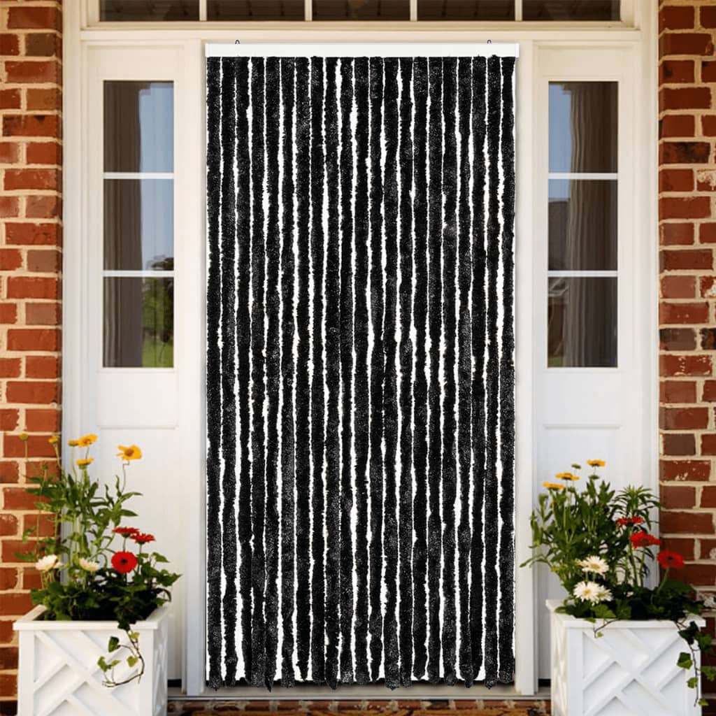 Insect Screen Curtain and Light Brown Chenille Insect Screen Curtain and