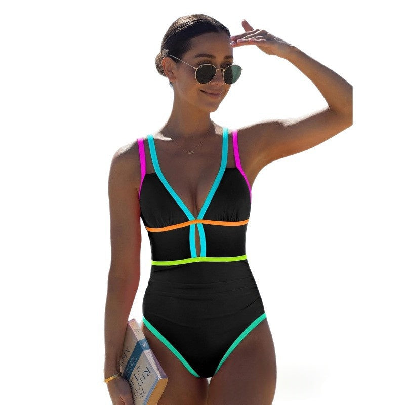 Color Block Sexy Flattering Swimsuit For Women