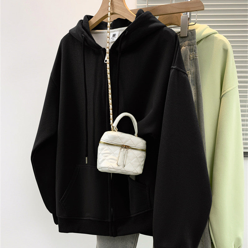 Women's Cozy Cotton Hooded Zip-Up Sweatshirt