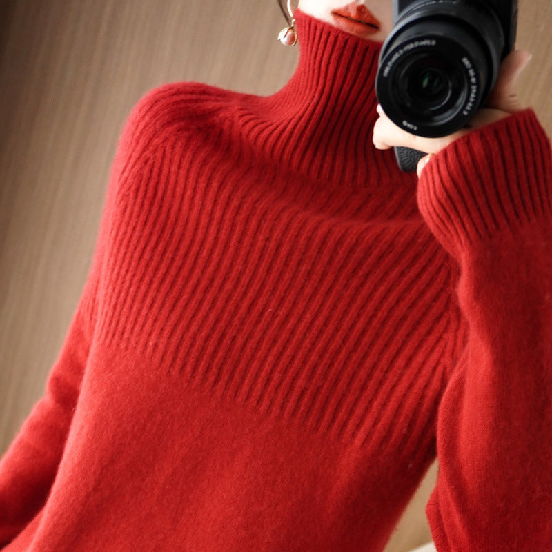 Loose High-neck Sweater Base Layer for Women