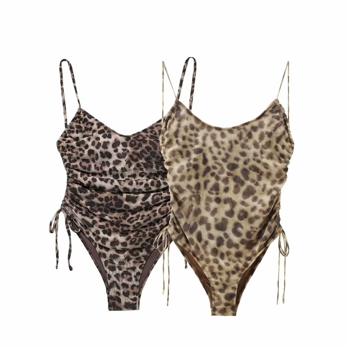 Women's Leopard Print Mesh Camisole Jumpsuit With Chest Pad