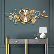 36 Inch Wall Clock For Living Room Decor, Golden Fish Decorative Wall Clock, Modern Silent Non-Ticking Wall Clock For Bedroom Entryway