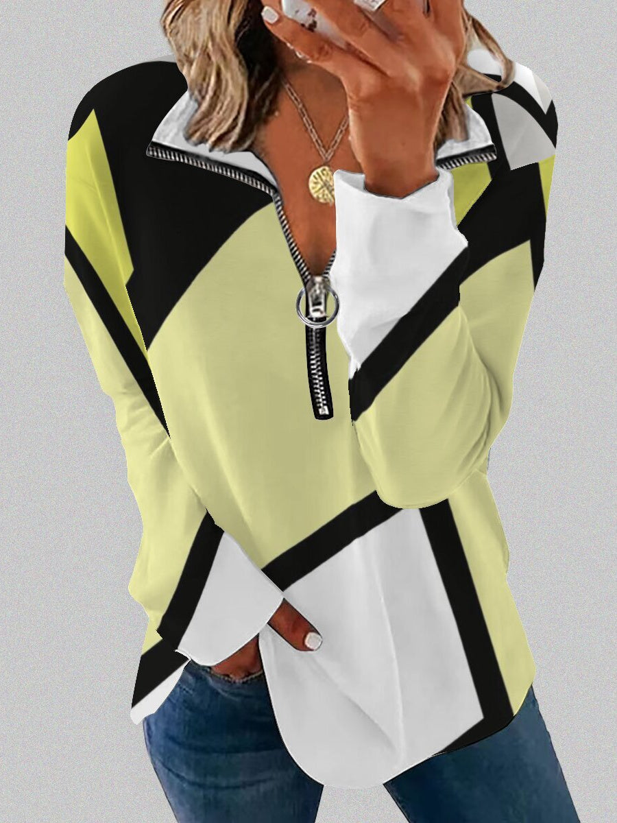 Casual Half-Zip Polo Sweatshirt for Women