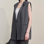 Commuter-style Handmade Three-Dimensional Cala Lily Padded Shoulder Waistcoat