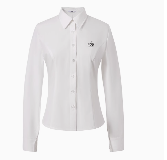 College Style Striped Lapel Shirt, Waist Cinched Long Sleeved Top
