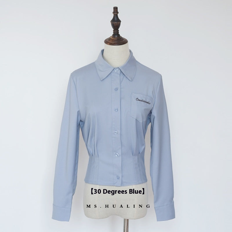 Women's Long-sleeved Shirt Slim Fit Waist