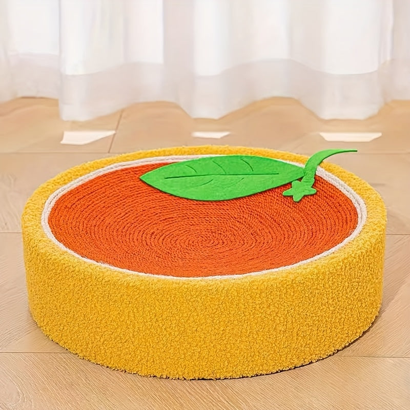 Plush Sisal Cat Scratch Board And Bed - Dual-purpose Scratching Post & Cushioned Resting Place, With Green Layers - For Indoor Cats - Scratch Pad & Cozy Bed In Pastel Colors (mint, Pink, Peach,