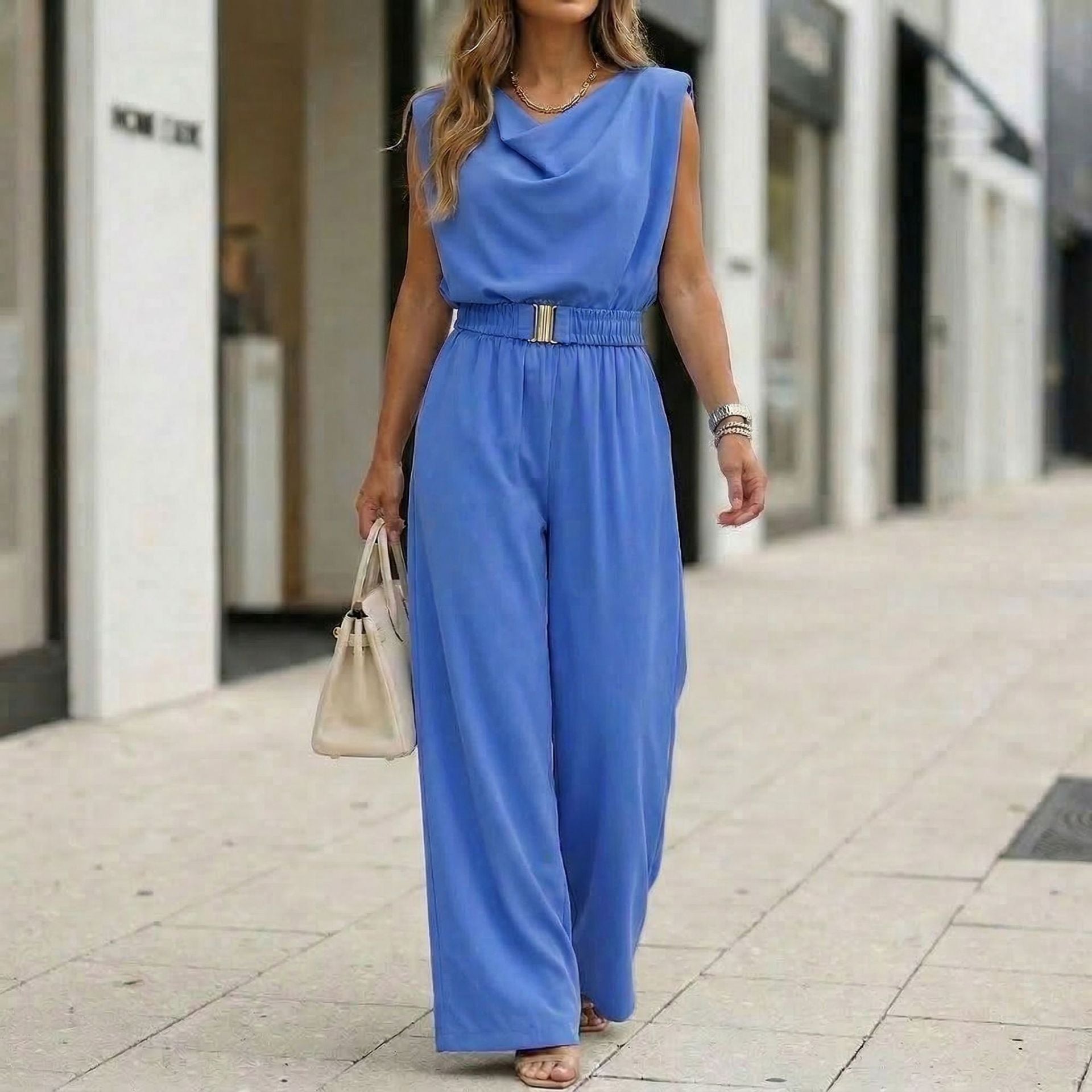 Women's Casual Off-Shoulder Wide-Leg Jumpsuit
