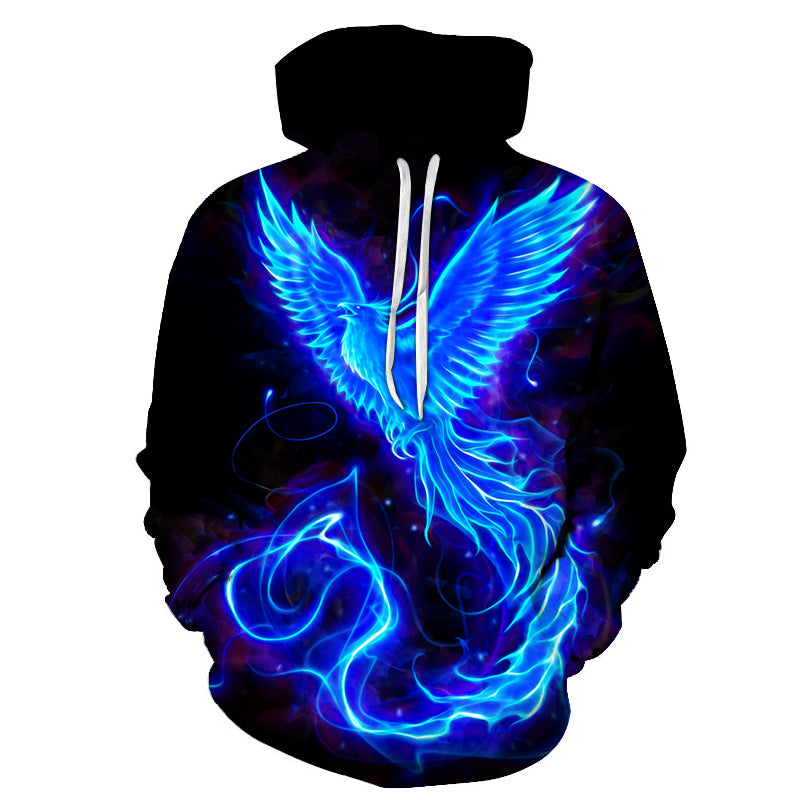Flame Phoenix 3D Casual Loose Hoodie
