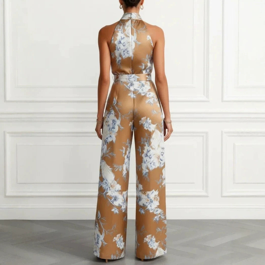 Sleeveless High Waisted Wide Leg Jumpsuit
