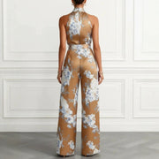 Sleeveless High Waisted Wide Leg Jumpsuit