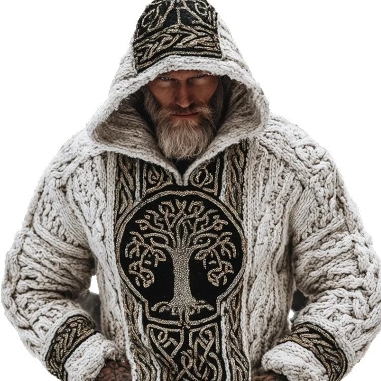 Autumnwinter Hooded Knitwear 3d Digital Print Unisex Crew-neck Pullover Sweater for Men and Women