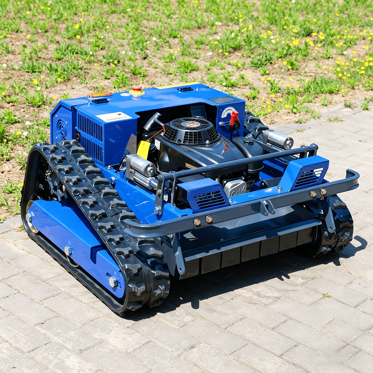 All-Terrain Remote-Controlled Robotic Lawn Mower with Self-Propelled Smart Navigation