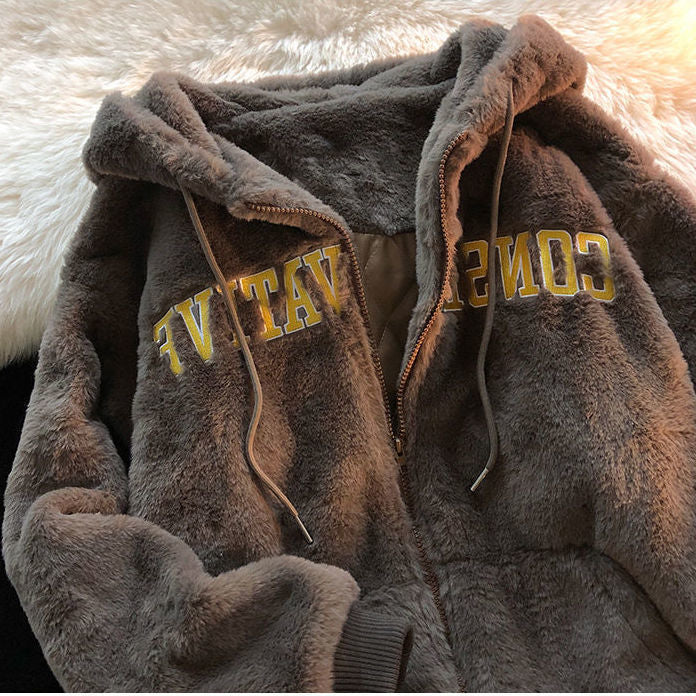 Women's Cashmere Padded Hooded Sweater Coat