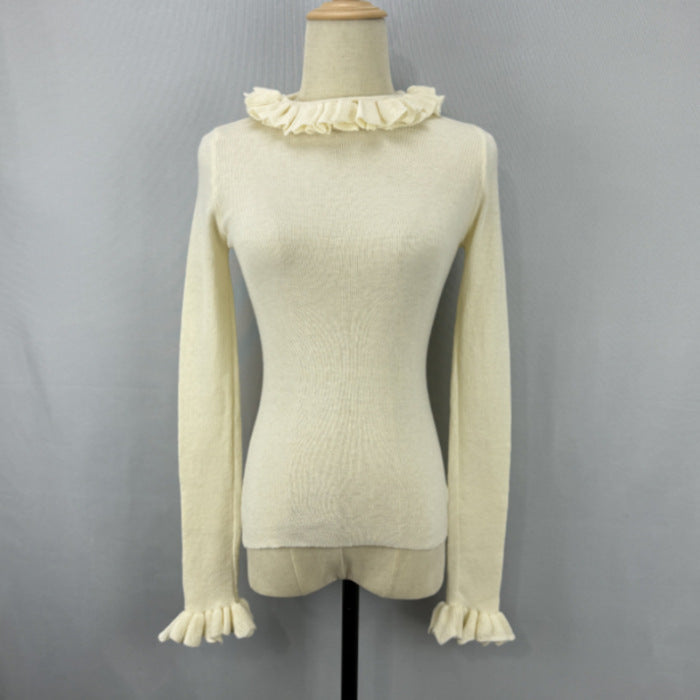 Chic Ribbed-neck Stand-collar Knitted Bottoming Shirt
